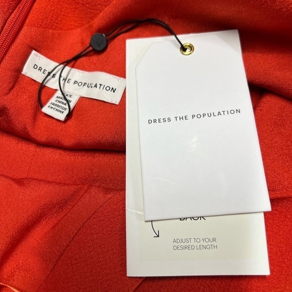 NWT DRESS THE POPULATION Nadia Modern Long Sleeve Dress Poppy - Picture 10 of 12